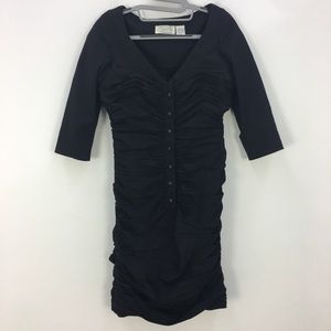 Byron Lars Black Ruched Dress